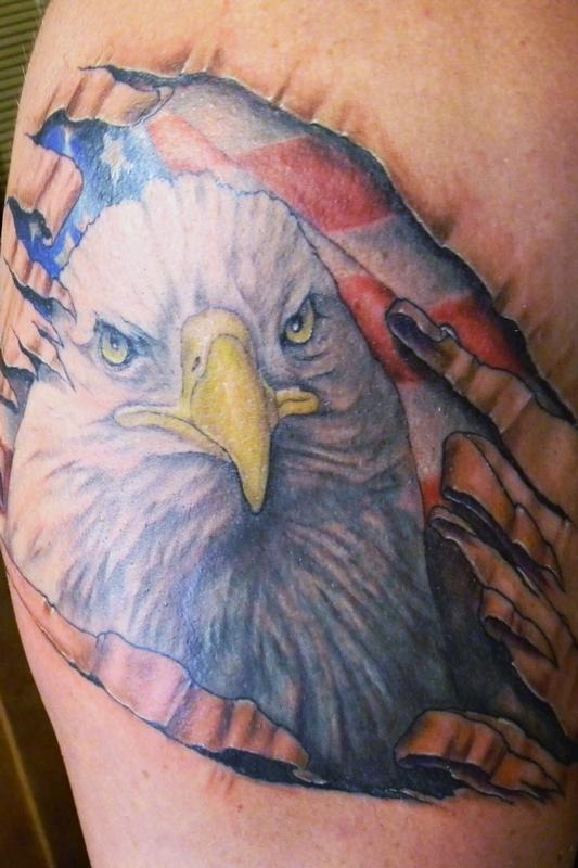 Patriotic Eagle Tear Out By Galen Luker Tattoonow